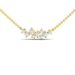 Real Rose Gold Dainty Pendant, Yellow White Gold Wedding Necklace, Natural White Diamond Gold Pendant - GeumJewels