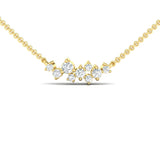 Real Rose Gold Dainty Pendant, Yellow White Gold Wedding Necklace, Natural White Diamond Gold Pendant - GeumJewels