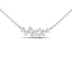 Real Rose Gold Dainty Pendant, Yellow White Gold Wedding Necklace, Natural White Diamond Gold Pendant - GeumJewels