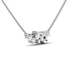 Real Rose Gold Dainty Pendant, Yellow White Gold Wedding Necklace, Natural White Diamond Gold Pendant - GeumJewels