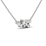 Real Rose Gold Dainty Pendant, Yellow White Gold Wedding Necklace, Natural White Diamond Gold Pendant - GeumJewels