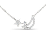 Handmade Yellow/White Gold Moon Star Pendant, Rose Gold Moon Star Necklace, Genuine Diamond Gold Pendant - GeumJewels