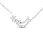 Handmade Yellow/White Gold Moon Star Pendant, Rose Gold Moon Star Necklace, Genuine Diamond Gold Pendant - GeumJewels