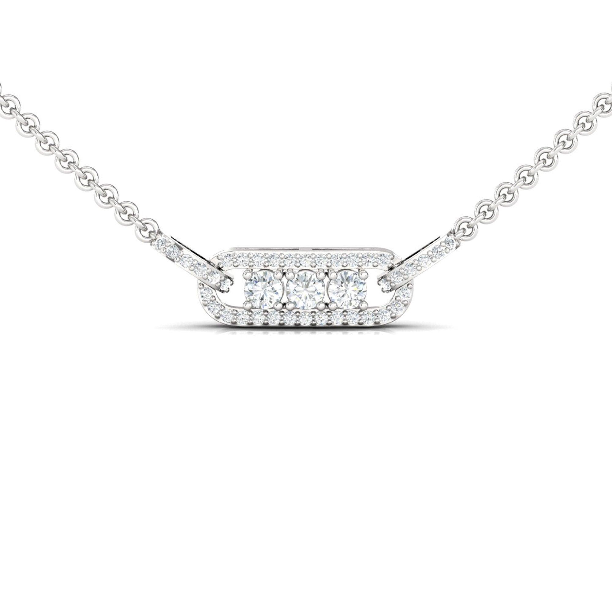 10kt 14kt 18kt White/Yellow Rose Gold Pendant, Elegant Diamond Necklace for Engagement Gift, Diamond Gold Jewelry - GeumJewels