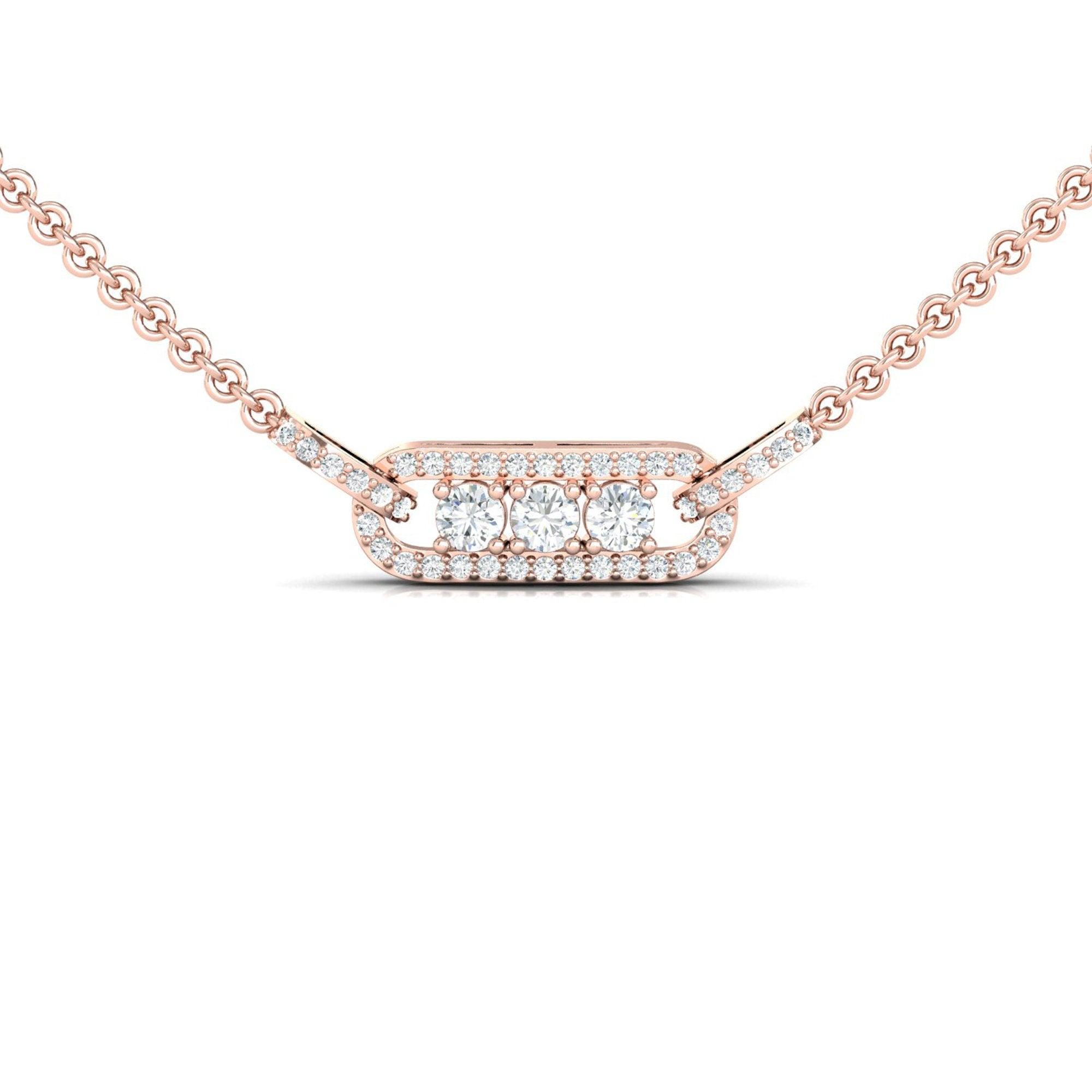 10kt 14kt 18kt White/Yellow Rose Gold Pendant, Elegant Diamond Necklace for Engagement Gift, Diamond Gold Jewelry - GeumJewels