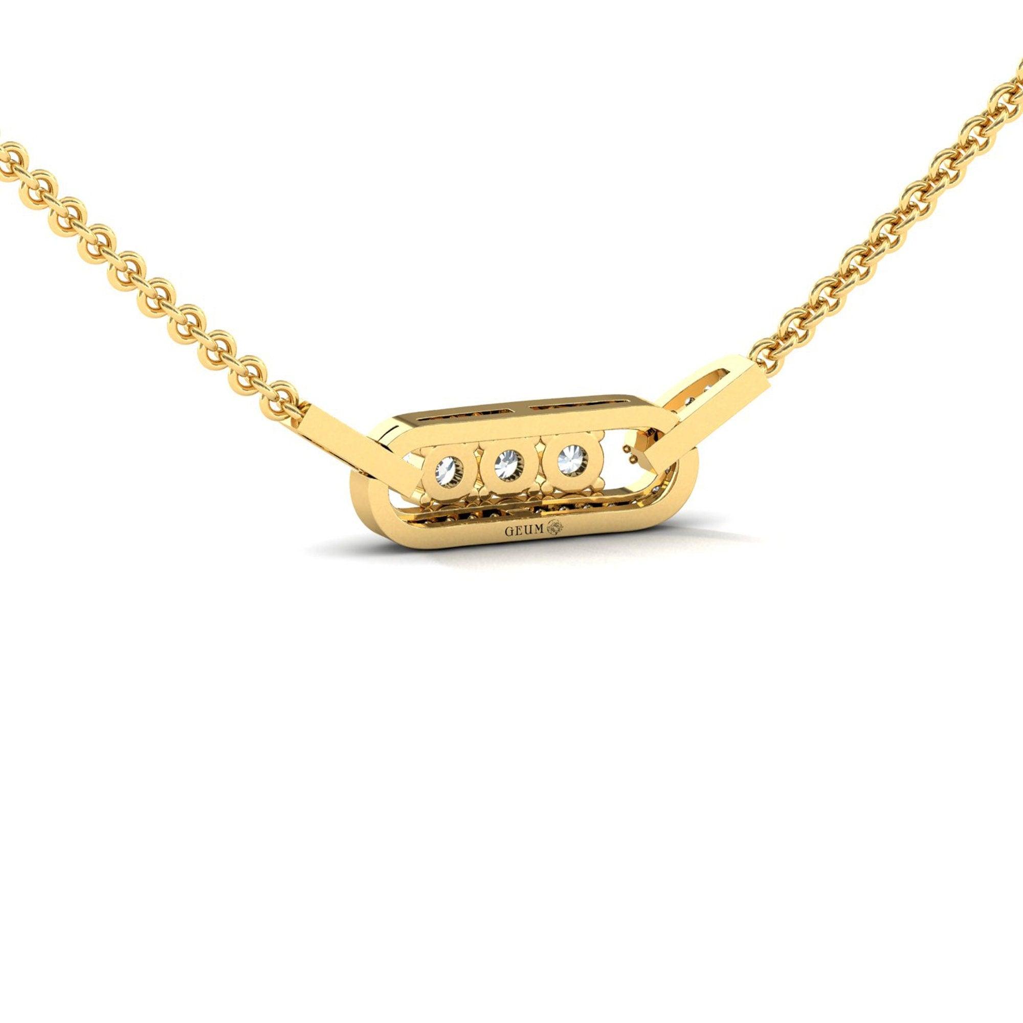 10kt 14kt 18kt White/Yellow Rose Gold Pendant, Elegant Diamond Necklace for Engagement Gift, Diamond Gold Jewelry - GeumJewels