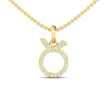 Sparkling Taurus Zodiac Pendant, 14Kt White Gold Taurus Charm Pendant, Natural Diamond Designer Pendant - GeumJewels