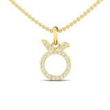 Sparkling Taurus Zodiac Pendant, 14Kt White Gold Taurus Charm Pendant, Natural Diamond Designer Pendant - GeumJewels