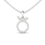Sparkling Taurus Zodiac Pendant, 14Kt White Gold Taurus Charm Pendant, Natural Diamond Designer Pendant - GeumJewels