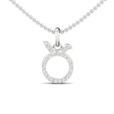 Sparkling Taurus Zodiac Pendant, 14Kt White Gold Taurus Charm Pendant, Natural Diamond Designer Pendant - GeumJewels