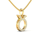 Sparkling Taurus Zodiac Pendant, 14Kt White Gold Taurus Charm Pendant, Natural Diamond Designer Pendant - GeumJewels