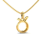 Sparkling Taurus Zodiac Pendant, 14Kt White Gold Taurus Charm Pendant, Natural Diamond Designer Pendant - GeumJewels