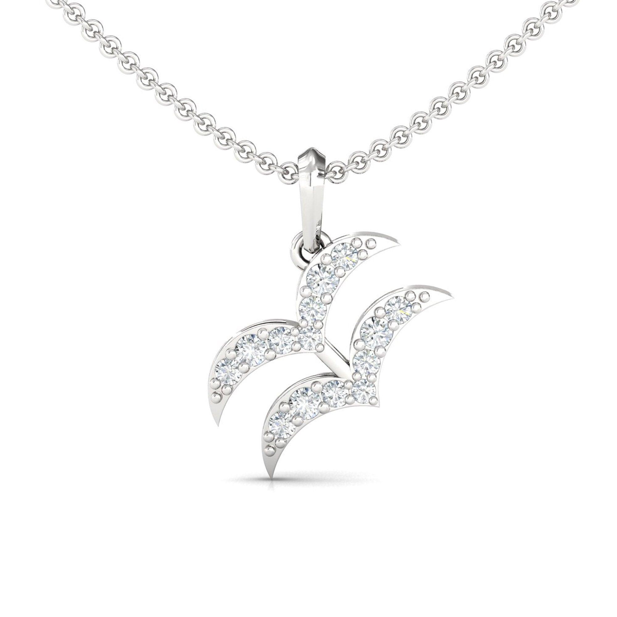 Handmade Aquarius Zodiac Pendant, 18Kt Solid Gold Pendant Necklace, Unique Diamond Pendant - GeumJewels