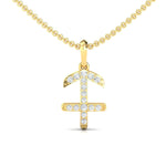 Handmade Sagittarius Zodiac Pendant, 18Kt Solid Gold Pendant Necklace, Unique Diamond Pendant - GeumJewels