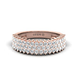 Elegant Solid Gold Ring, Rose Gold Bridesmaid Ring, Real White Diamond Ring - GeumJewels