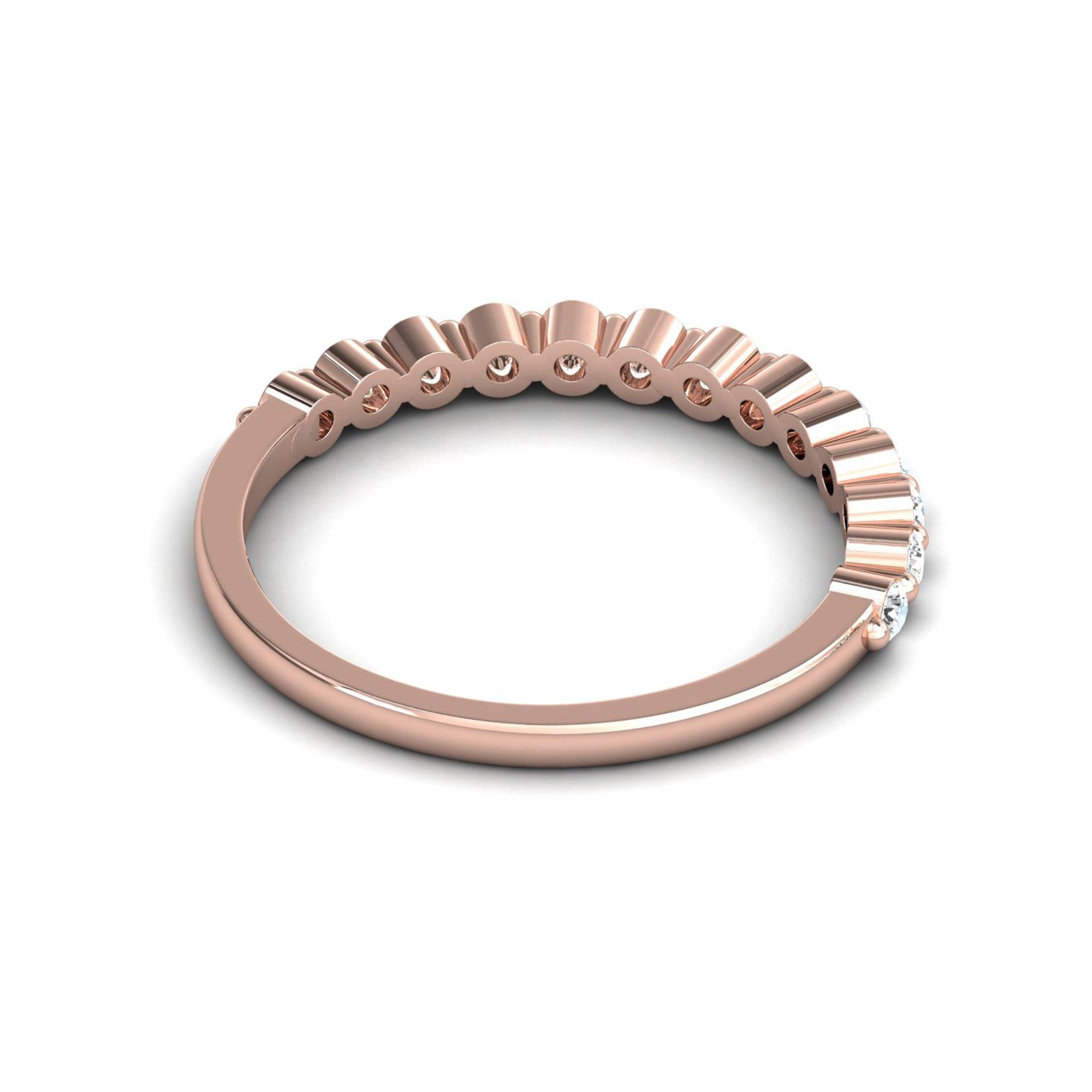 Real Diamond Engagement Ring, White/Yellow Custom Gold Ring, Rose Gold Modern Ring - GeumJewels