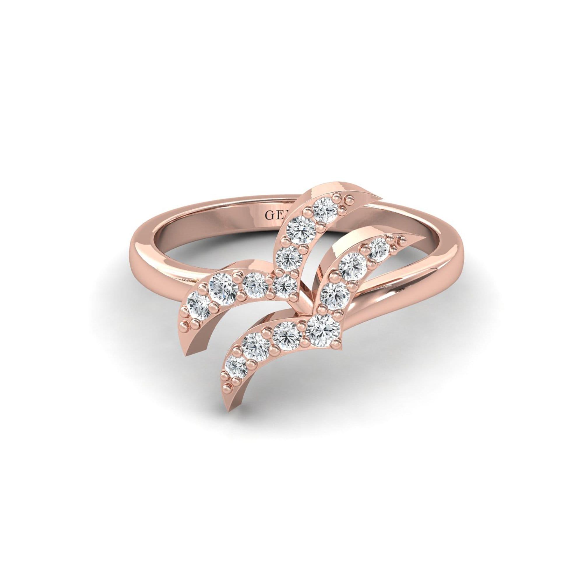Unique Designer Aquarius Sign Gold Ring, Personalized Diamond Gold Jewelry, Aquarius Sign Diamond Ring - GeumJewels