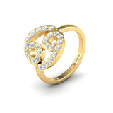 Sleek Design Cancer Zodiac Ring, Unique Zodiac Sign Engagement Ring, Personalized Diamond Gold Ring - GeumJewels