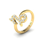 10kt 14kt 18kt Thin Gold Capricorn Zodiac Ring, Elegant Diamond Ring for Engagement, Capricorn Sign Gold Jewelry - GeumJewels