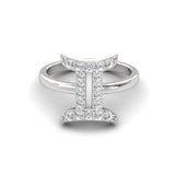 18Kt Solid Gold Gemini Ring, Unique Zodiac Sign Engagement Ring, Personalized  Diamond Horoscope Ring - GeumJewels