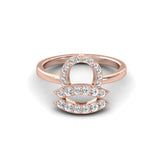 14Kt Solid Rose Gold Libra Ring, Handmade Zodiac Sign Ring, Personalized Natural Diamond Ring - GeumJewels