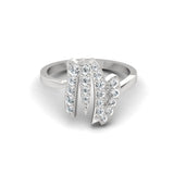 14Kt Solid Gold Virgo Zodiac Ring, Elegant Diamond Ring for Engagement, Virgo Sign Gold Jewelry - GeumJewels