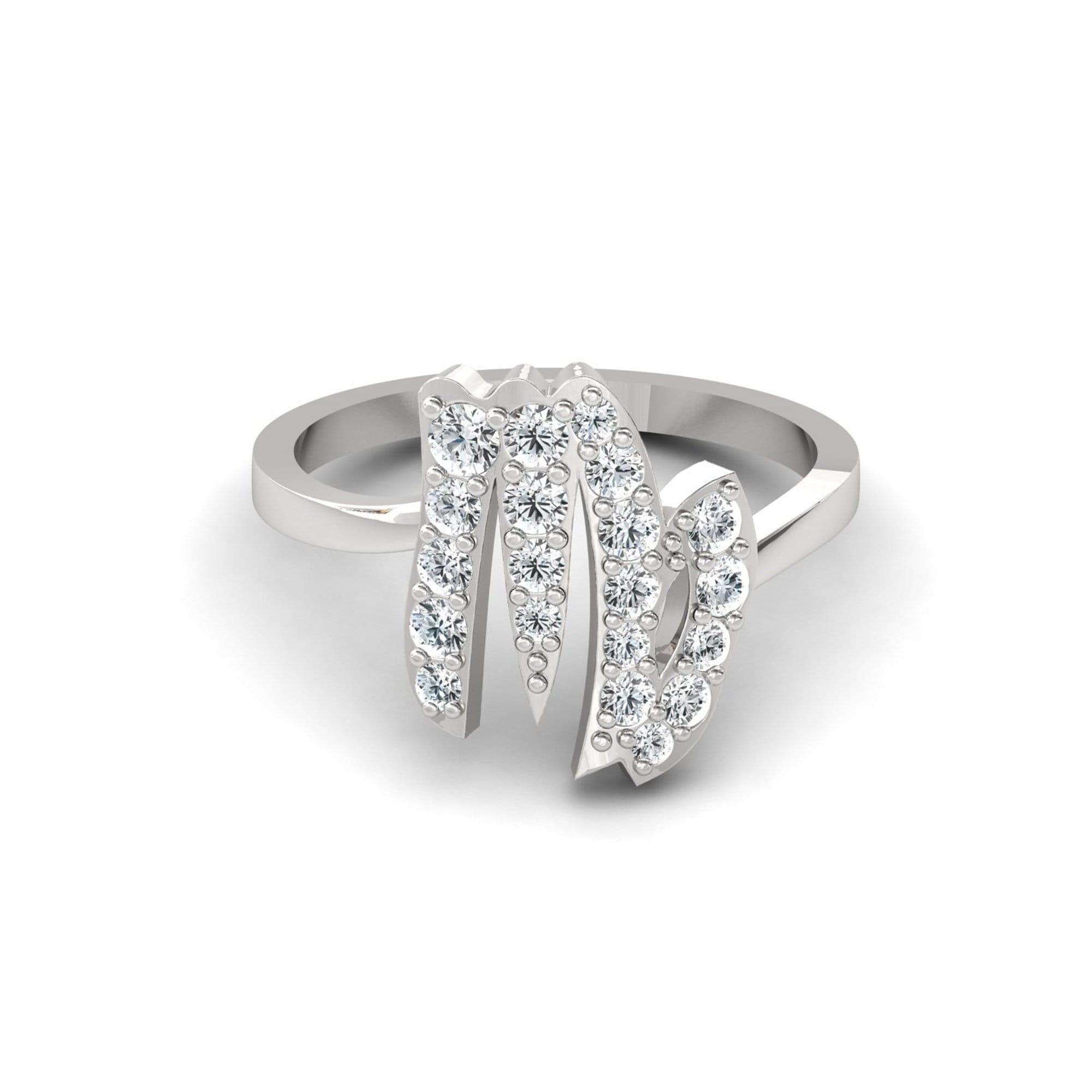 14Kt Solid Gold Virgo Zodiac Ring, Elegant Diamond Ring for Engagement, Virgo Sign Gold Jewelry - GeumJewels