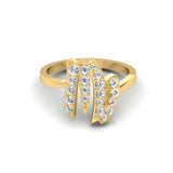 14Kt Solid Gold Virgo Zodiac Ring, Elegant Diamond Ring for Engagement, Virgo Sign Gold Jewelry - GeumJewels