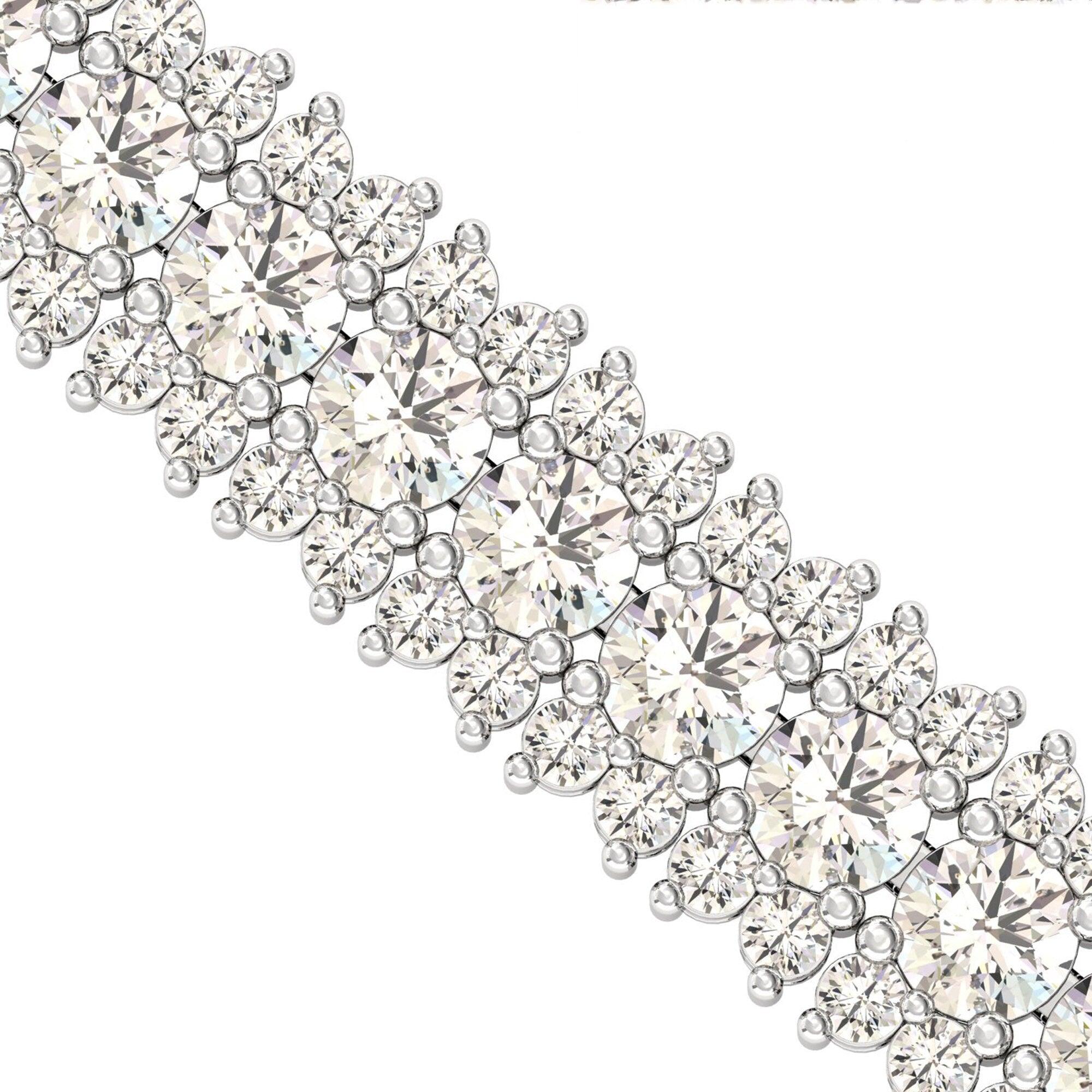 Diamond Gold Cut Bracelet, Real Diamond Designer Bracelet, Yellow/White Gold Bracelet - GeumJewels