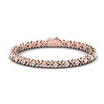 Unique Diamond Cut Bracelet, Yellow/White Thin Gold Bracelet, 10kt 14kt 18kt Rose Gold Bracelet - GeumJewels