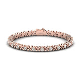 Unique Diamond Cut Bracelet, Yellow/White Thin Gold Bracelet, 10kt 14kt 18kt Rose Gold Bracelet - GeumJewels