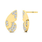 Diamond Butterfly Studs Earrings, Solid 14k Gold Studs, Baby Girl Gift, Gold Earrings