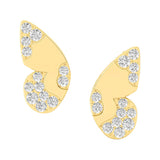 Diamond Butterfly Studs Earrings, Solid 14k Gold Studs, Baby Girl Gift, Gold Earrings