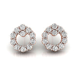 Circle Diamond Studs Earring, 10k Round Stud Earring, Diamond Jewelry, Anniversary Gift, Solid Gold Studs