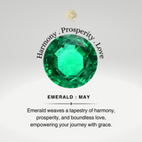 Criss Cross Nature Inspired Diamond Ring  with Round Emerald