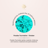 Classic Dome Shaped Diamond Oval Cut Paraiba Tourmaline Ring