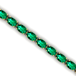 Oval Emerald Gold Tennis Bracelet - 14k 18k Solid Yellow Gold Green Gemstone Fine Bridal Wedding Jewelry Anniversary Gift For Women - GeumJewels