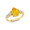 Pear Cut Yellow Sapphire with Graduated Diamonds Ring - GeumJewels