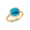 Halo Diamond Engagement Ring with Cushion Cut Swiss Blue Topaz - GeumJewels