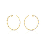 Circular Diamond Distant Diamond Hoop Earrings