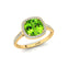 Halo Diamond Engagement Ring with Cushion Cut Peridot - GeumJewels