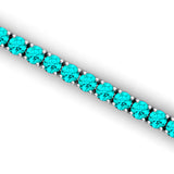 2mm Round Paraiba Tourmaline Tennis Bracelet