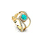 Solitaire Round Paraiba Tourmaline Cocktail Diamond Ring - GeumJewels