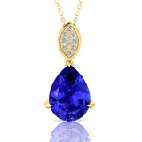 Illussion Set Diamond Pendant with Pear Cut Tanzanite