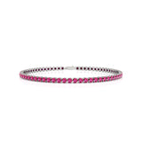 2mm Round Pink Sapphire Tennis Bracelet