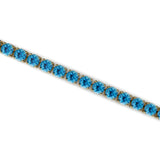 Natural London Blue Topaz Tennis Bracelet 14kt White Gold Dainty Jewelry