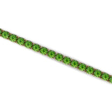 Natural Peridot Tennis Bracelet: 18k Rose Gold, Green Gemstone Jewelry