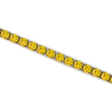 Yellow Sapphire Tennis Bracelet: 14k Gold Prong Set Fine Jewelry