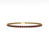 Rotes Granat-Tennisarmband: Brautschmuck aus 14k Roségold