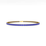 Natural Tanzanite 2mm Tennis Bracelet: 14k Rose Gold Bridal Jewelry